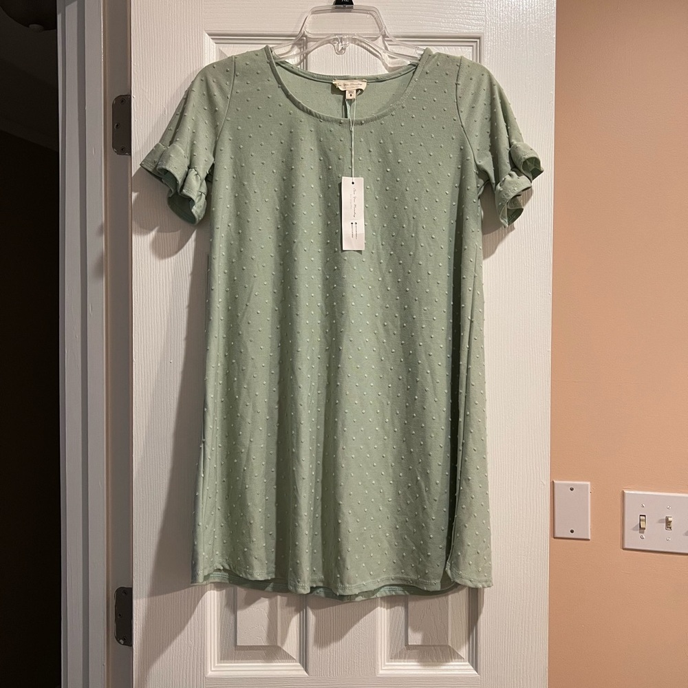 See You Monday Sage Ruffle Sleeve Tunic